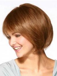 Monofilament Auburn Wigs – Chin Length Bob Style Human Hair