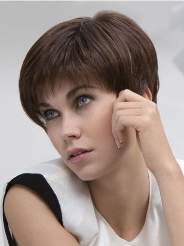 Brown Boycut Straight Wigs – No-Fuss Lace Front, Human Hair