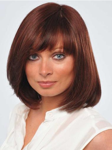Affordable Red Remy Human Hair Wig Short  – Chin Length Bob Style