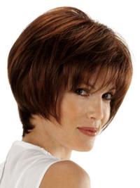 Chin Length Auburn Human Hair Wig – Lace Front Hairstyles