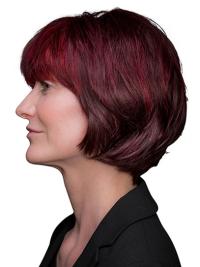 Chin Length Red Bob Human Wig – 10 Inch Hand-Tied Hair