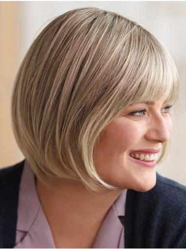 Straight Blonde Bob Wig for Women Synthetic Chin Length