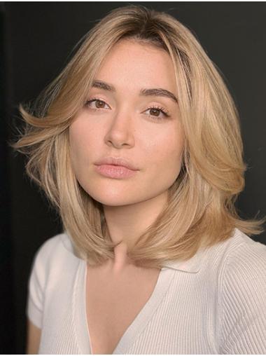 14" Shoulder-Length Layered Blonde Synthetic Wig for Women