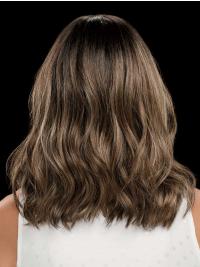 100% Hand-Tied Synthetic Wig – Long Wavy Brown Style Without Bangs