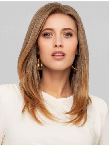 Shoulder Length Blonde Wig – Straight, Monofilament, Remy Human Hair