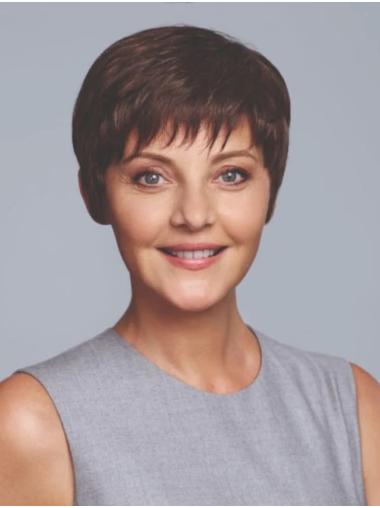 Ladies 6" Cropped Synthetic Wigs Hand-Tied