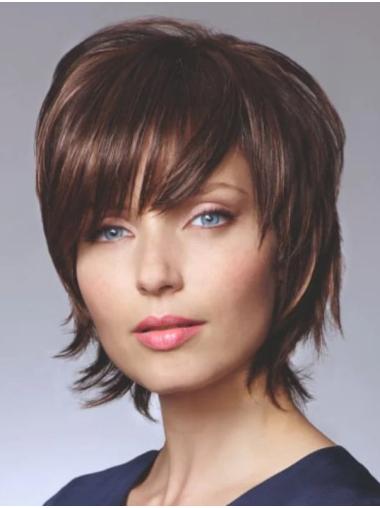 Short Bob Straight Wig for Women – 8" Brown Wigs Natural Look