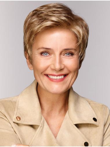 Blonde Wavy Boycut Capless Wig for Women