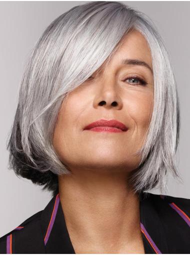 Synthetic Grey Wigs 10inch - Sleek Straight Style