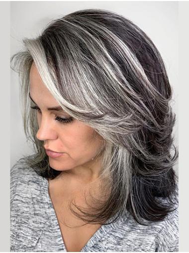 Women Grey Synthetic Wigs Layered Style
