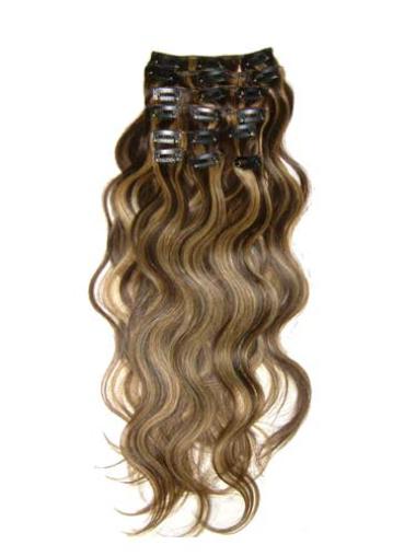 Natural Look Remy Human Hair Wavy Clip On Topper