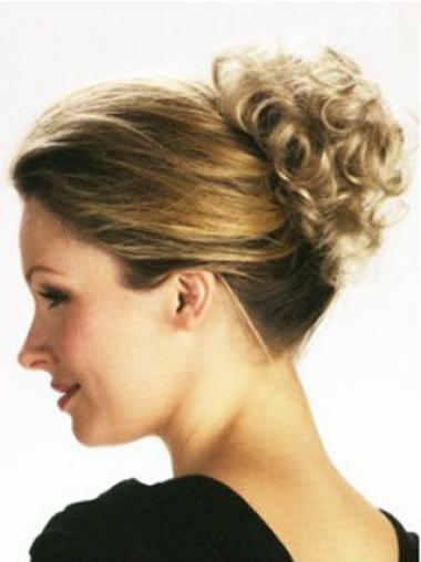 Curly Blonde Synthetic Half Wig Hairpieces