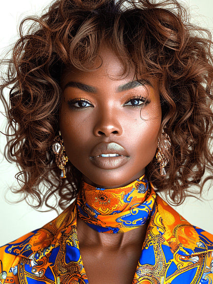 African American Brown Curly Lace Front Wigs For Sale