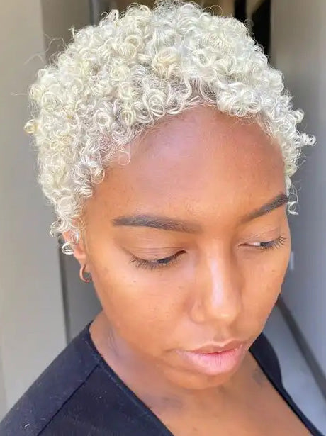 African American Gray Cropped Wigs Short Style