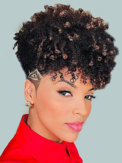 Short Human Hair Ombre Wigs for African Women