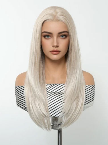 Long Synthetic Wig with Bangs Natural Look