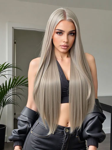 Long Straight Wig – Soft Lightweight Natural Hair