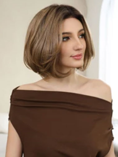 Best 12 Inch Bob Wig – Ombre Brown Realistic Hair