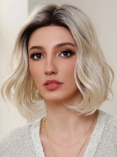 Short Wavy Bob Wig – 12 Inch Soft Synthetic Hair