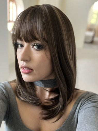Elegant Soft Synthetic Hair Wigs for Small Heads