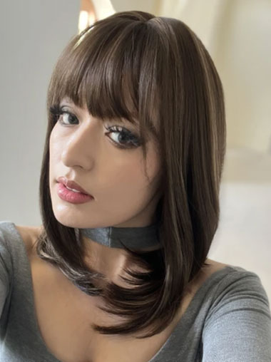 Elegant Soft Synthetic Hair Wigs for Small Heads
