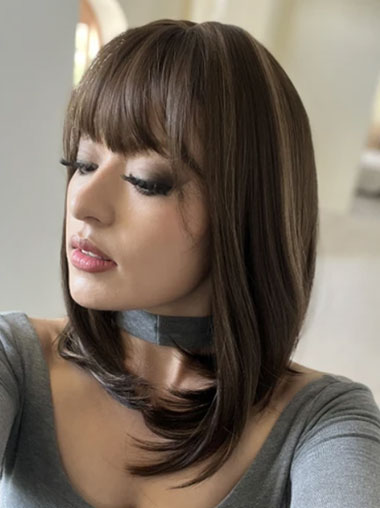 Elegant Soft Synthetic Hair Wigs for Small Heads