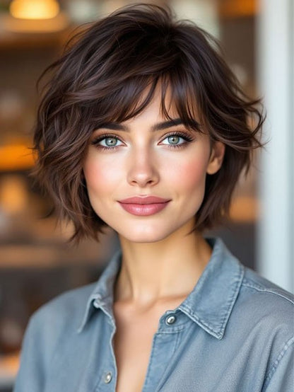 Bob Short Human Wigs for Women Natural Real Look