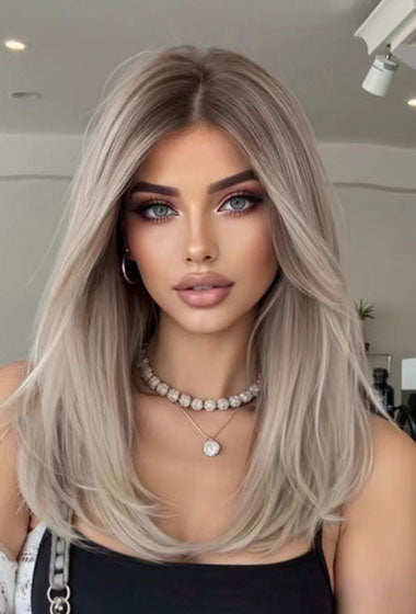 Layered Wig 14 Inch Medium Length Synthetic Hair
