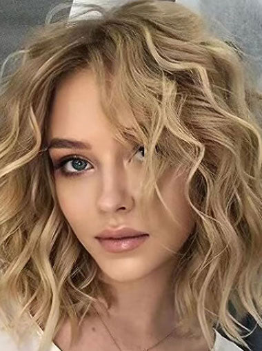 Women Curly Synthetic Wigs With Bangs for Daily