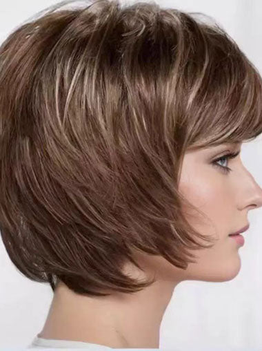 8 Inch Short Layered Pixie Cut Wigs for Women