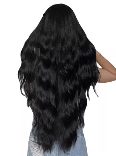 24 Inch Long Wavy Black Synthetic Wig for Women