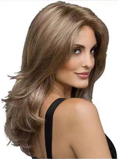 16 Inch Medium Length Layered Wavy Wig for Women