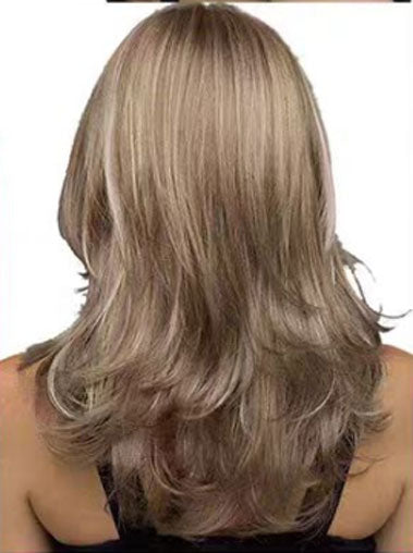 16 Inch Medium Length Layered Wavy Wig for Women