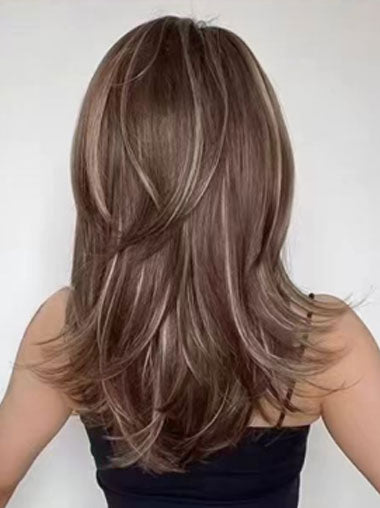 16 Inch Medium Length Layered Wigs for Women