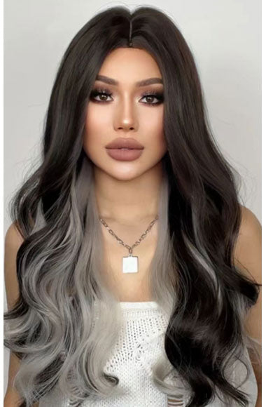 24 Inch Long Wavy Ombre Blonde Synthetic Hair Wigs