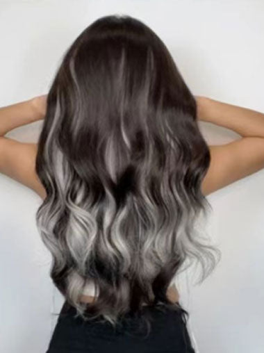 24 Inch Long Wavy Ombre Blonde Synthetic Hair Wigs