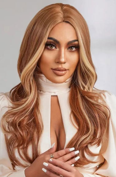 24 Inch Long Wavy Middle Part Synthetic Hair for Women