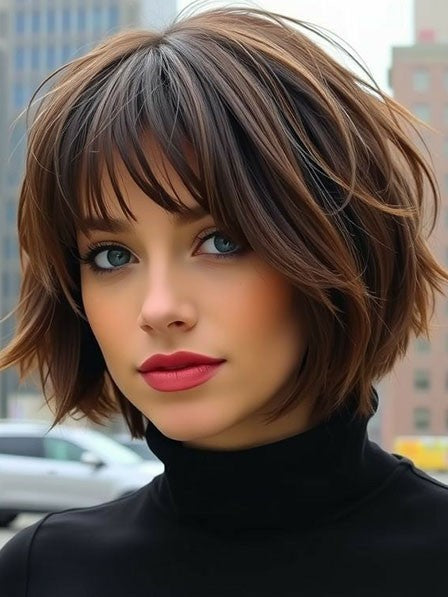 Bob Wig With Bangs Straight – Human Hair for Women