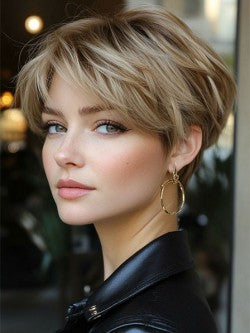 Real Human Hair Short Wigs for Young Ladies