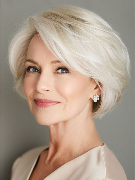Lace Front Wig 100% Human Hair For Older Lady