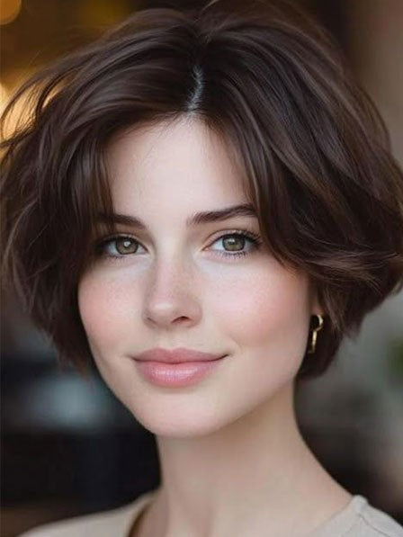 Short Human Hair Bob Cut Wig Style for Women