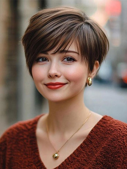 Straight Short Human Hair Wigs With High Quality