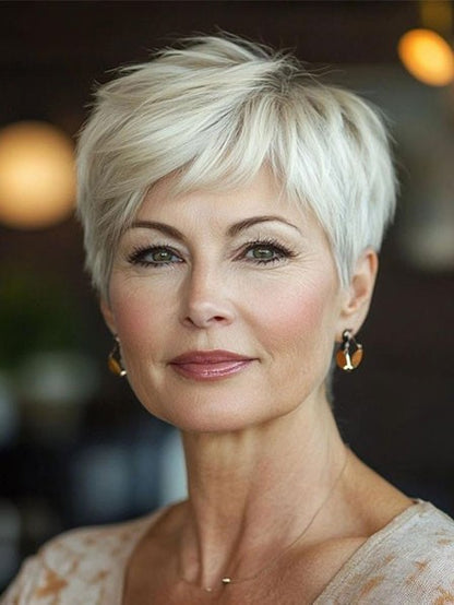 Blonde Cropped Human Hair Wig for Sale Short