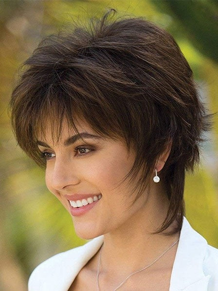 Brown Short Haircut Wig for Women Natural Look Soft & Stylish Short Wig