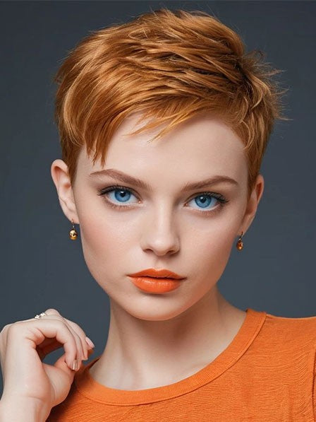 Short Pixie Cut 100% Human Hair Wig for Ladies – Natural Soft Look