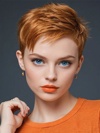 Short Pixie Cut 100% Human Hair Wig for Ladies – Natural Soft Look