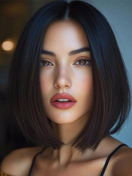 Fashion Women Straight Human Hair Wig – Natural Looking Soft Style