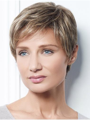 Blonde 6" Synthetic Straight Boycut Lace Front Wigs