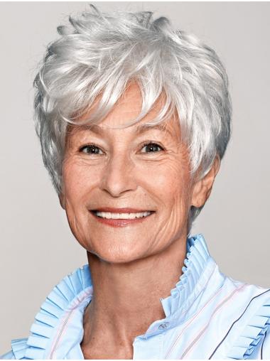 Wavy Boycut Wig for Women – White Capless Style for Effortless Chic