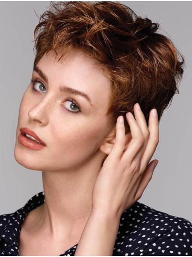 Straight Auburn Boycut Synthetic Wigs For Women